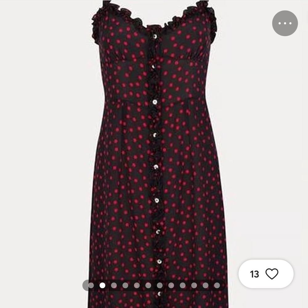 Réalisations Par Black Dress with Red Dots Juliet Dress
